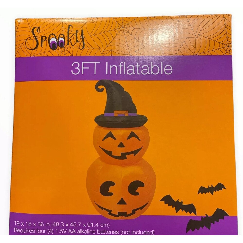 Jack-O'-Lantern Witch Halloween Inflatable Yard Porch Outdoor Decor Festive